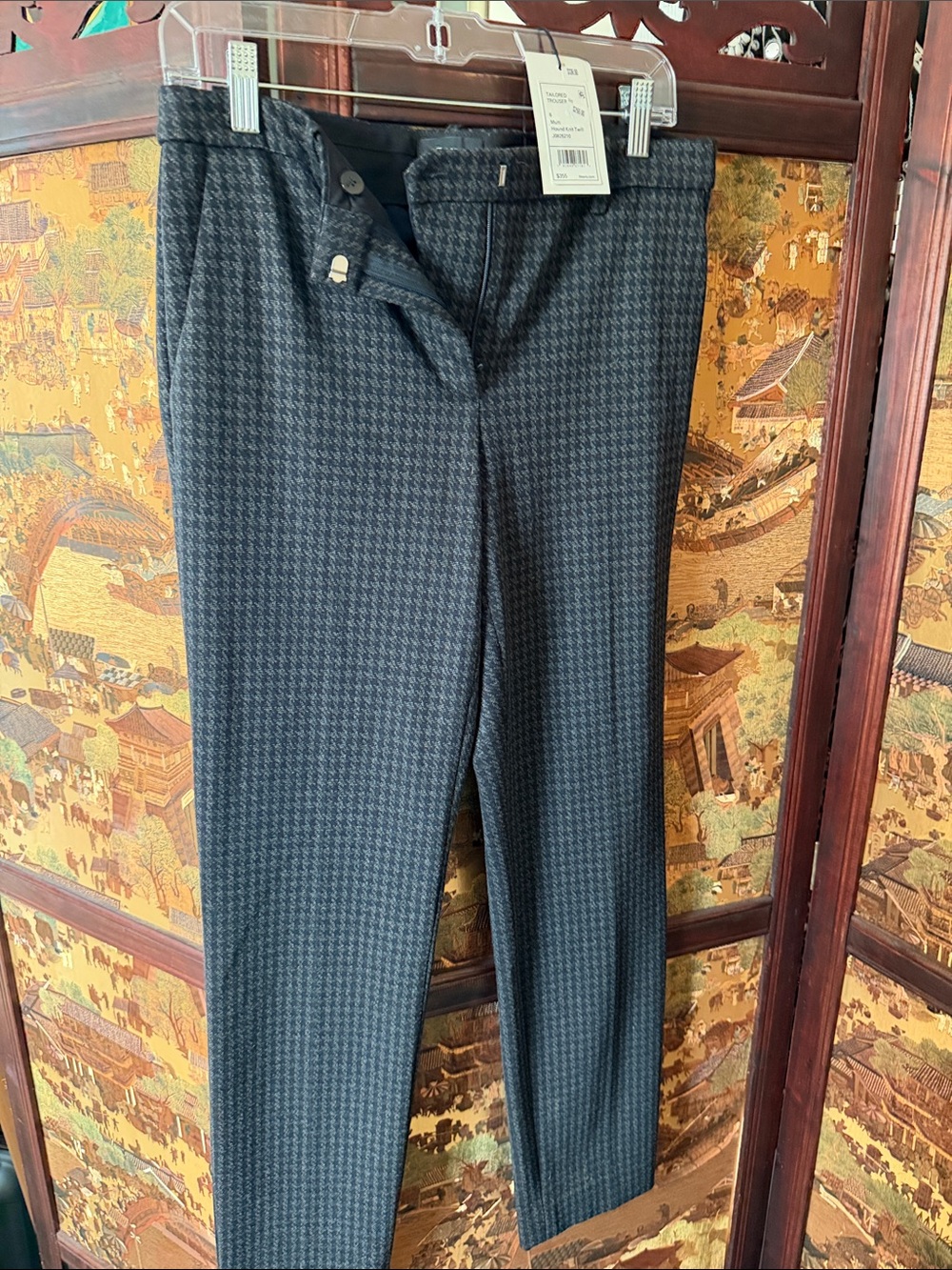 Theory Women's Houndstooth Trousers - Black & Gray